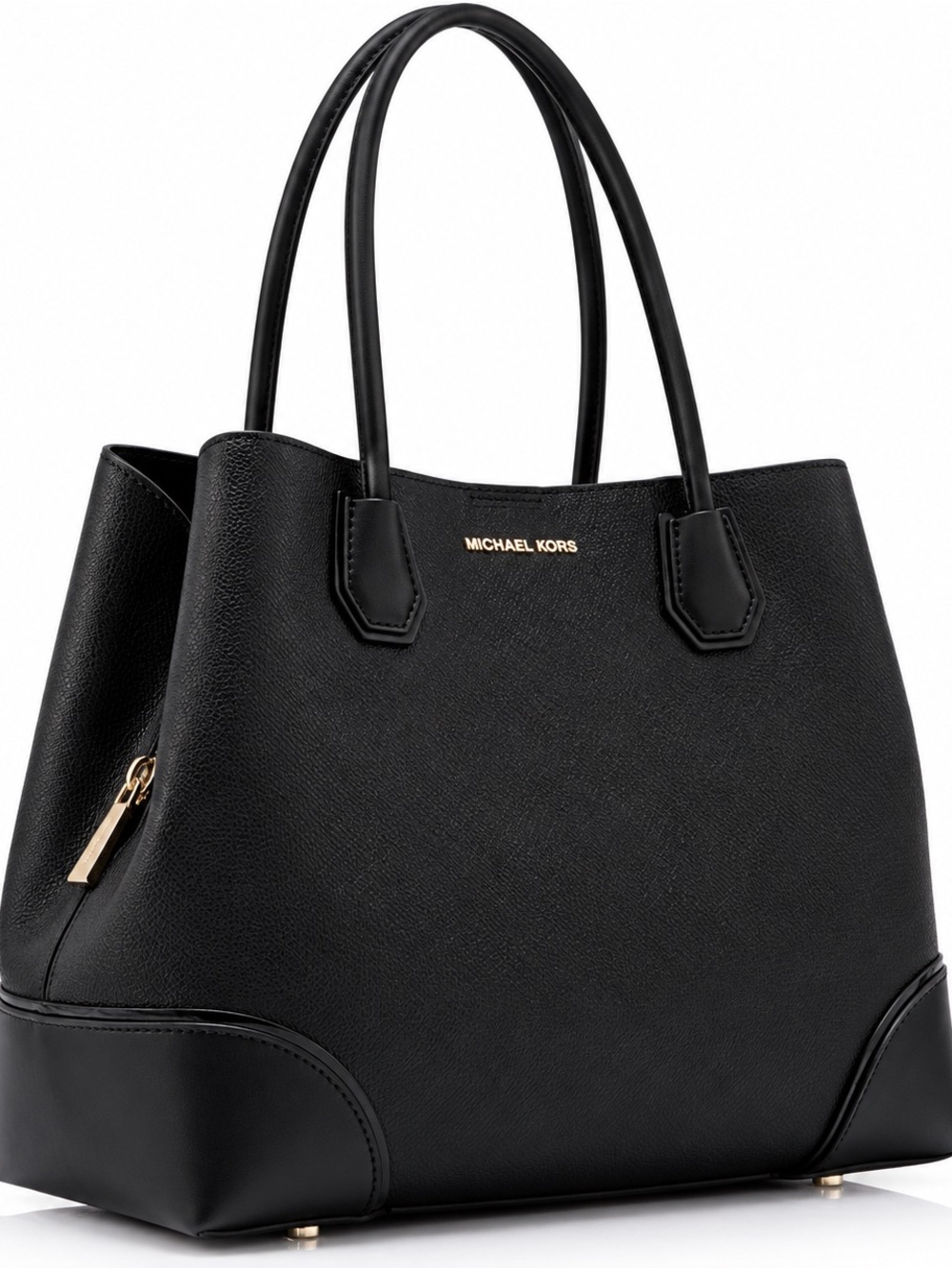 Michael Kors Mercer Gallery MD Center Zip Tote Black Leather Bag